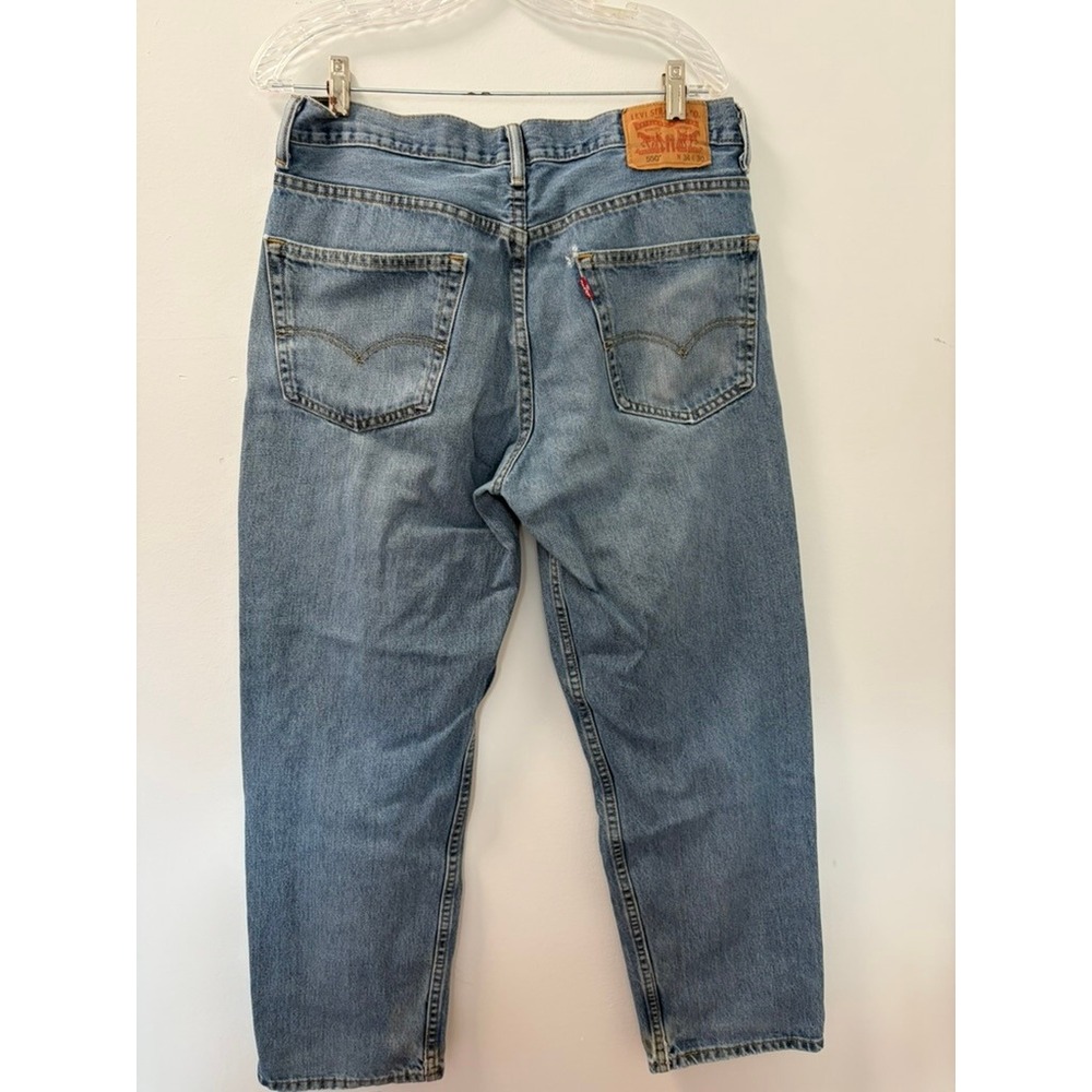 Levis 550 Mens Relaxed Fit Tapered Leg Blue Denim Jeans W34 L30 Medium Wash - Picture 5 of 10